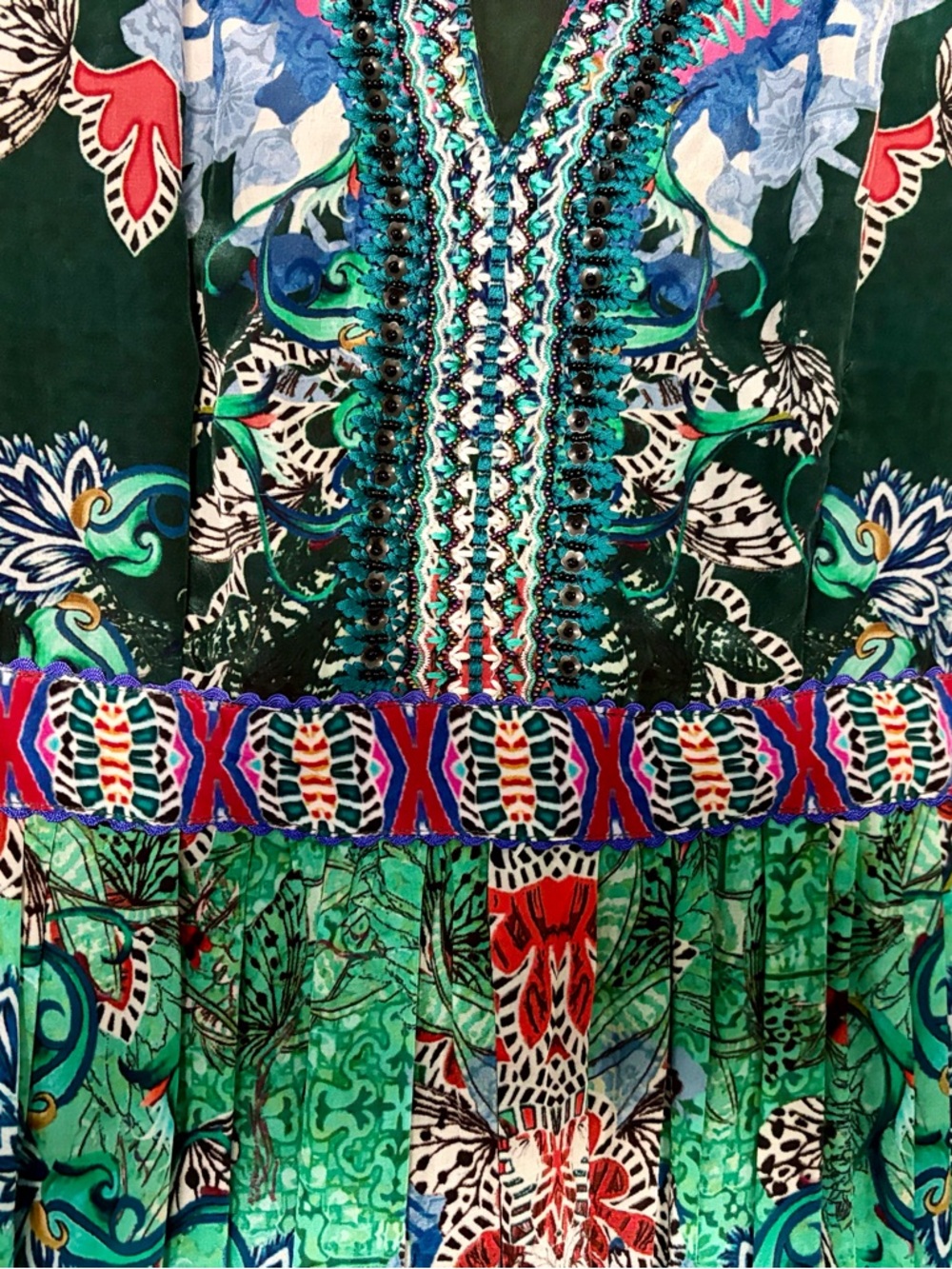 Bhanuni by Jyoti Anthropologie Long Sleeve Maxi Dress in Green, Size 6 - Picture 3 of 9